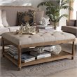 Allora Coffee Table Ottoman in Beige and Oak