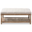 Allora Coffee Table Ottoman in Beige and Oak