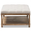 Allora Coffee Table Ottoman in Beige and Oak