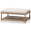 Allora Coffee Table Ottoman in Beige and Oak