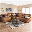 Allora 6 Piece Reclining Sectional Sofa in Light Brown