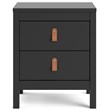 Allora Engineered Wood Black Nightstand Rectangular Scandinavian 17.17