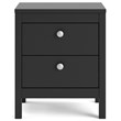 Allora Engineered Wood Black Nightstand Rectangular Scandinavian 17.17