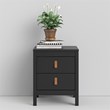 Allora Engineered Wood Black Nightstand Rectangular Scandinavian 17.17