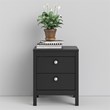 Allora Engineered Wood Black Nightstand Rectangular Scandinavian 17.17