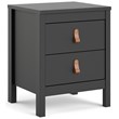Allora Engineered Wood Black Nightstand Rectangular Scandinavian 17.17