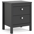 Allora Engineered Wood Black Nightstand Rectangular Scandinavian 17.17