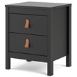 Allora Engineered Wood Black Nightstand Rectangular Scandinavian 17.17
