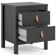 Allora Engineered Wood Black Nightstand Rectangular Scandinavian 17.17