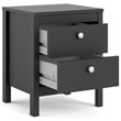 Allora Engineered Wood Black Nightstand Rectangular Scandinavian 17.17