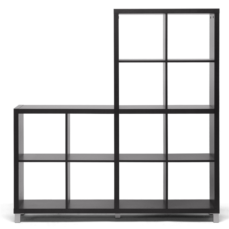 Allora Contemporary 12 Cube Shelving Unit in Dark Brown