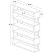 Allora 6 Shelf Modern Wood Bookcase in White