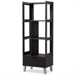 Allora Contemporary Bookcase in Espresso