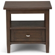 Allora Hand Crafted Shaker End Table in Farmhouse Brown