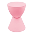 Allora Modern Plastic Ribbed Round Pink Side End Table