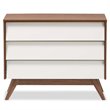 Allora 3 Drawer Chest in White and Walnut Brown