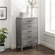Allora Rubberwood and Wood Grain Veneer 5-Drawers Bedroom Chest in Gray