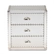 Allora Metal 3-Drawer Nightstand in Silver