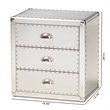 Allora Metal 3-Drawer Nightstand in Silver