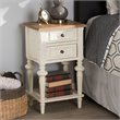 Allora Wood Weathered Oak and White Nightstand Rectangular French Provincial Style 25.59