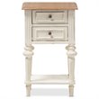 Allora Wood Weathered Oak and White Nightstand Rectangular French Provincial Style 25.59