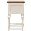 Allora Wood Weathered Oak and White Nightstand Rectangular French Provincial Style 25.59