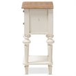 Allora Wood Weathered Oak and White Nightstand Rectangular French Provincial Style 25.59