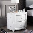 Allora 2 Drawer Faux Leather Tufted Nightstand in White