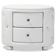 Allora 2 Drawer Faux Leather Tufted Nightstand in White