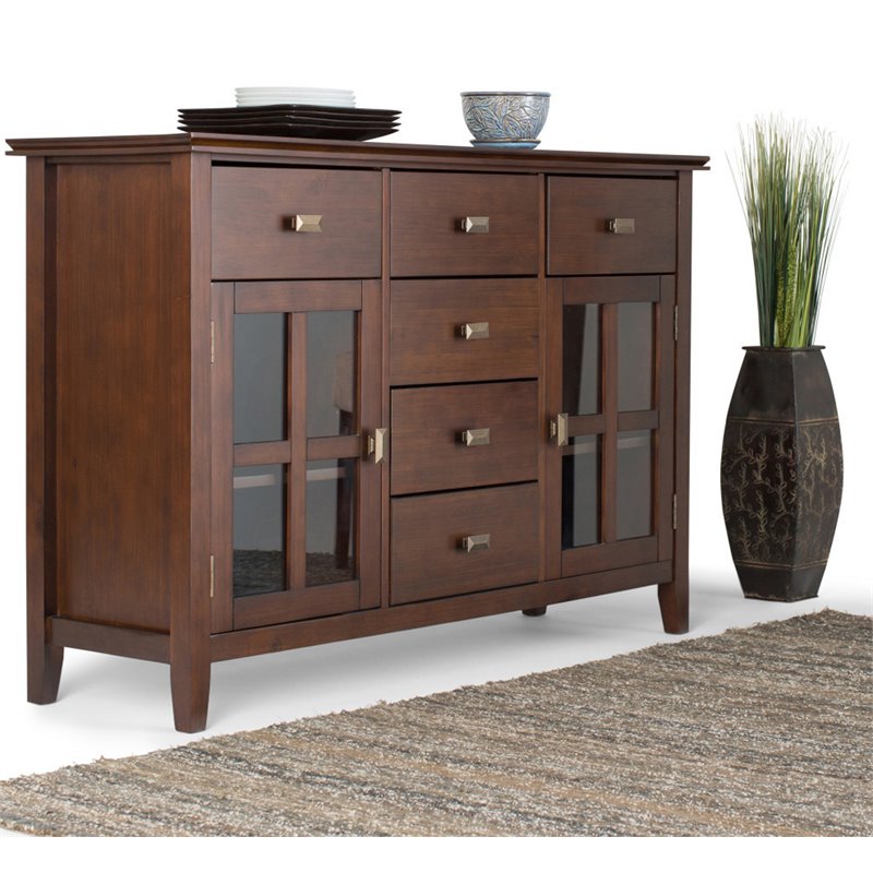 Allora Solid Wood Russet Brown Sideboard Rectangular Contemporary 54