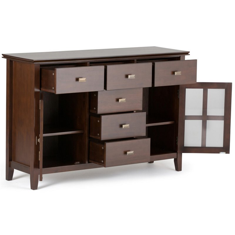 Allora Solid Wood Russet Brown Sideboard Rectangular Contemporary 54