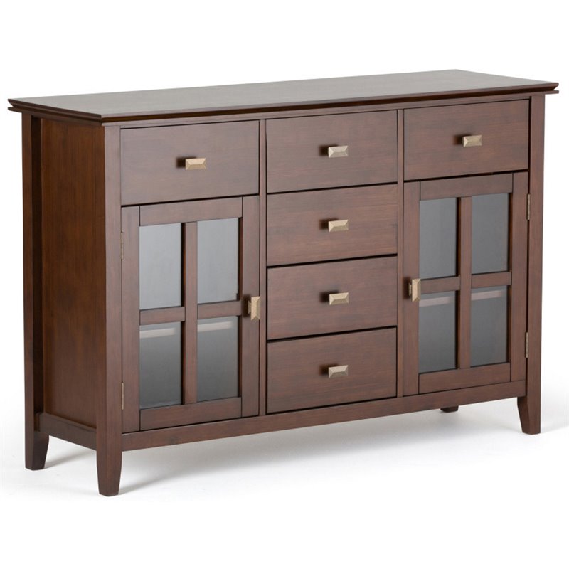 Allora Solid Wood Russet Brown Sideboard Rectangular Contemporary 54
