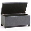 Allora Faux Leather Storage Bench in Stone Gray