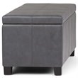 Allora Faux Leather Storage Bench in Stone Gray
