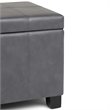 Allora Faux Leather Storage Bench in Stone Gray