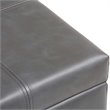 Allora Faux Leather Storage Bench in Stone Gray