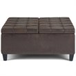Allora Faux Leather Coffee Table Ottoman in Distressed Brown