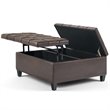 Allora Faux Leather Coffee Table Ottoman in Distressed Brown