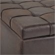 Allora Faux Leather Coffee Table Ottoman in Distressed Brown