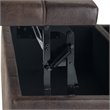 Allora Faux Leather Coffee Table Ottoman in Distressed Brown