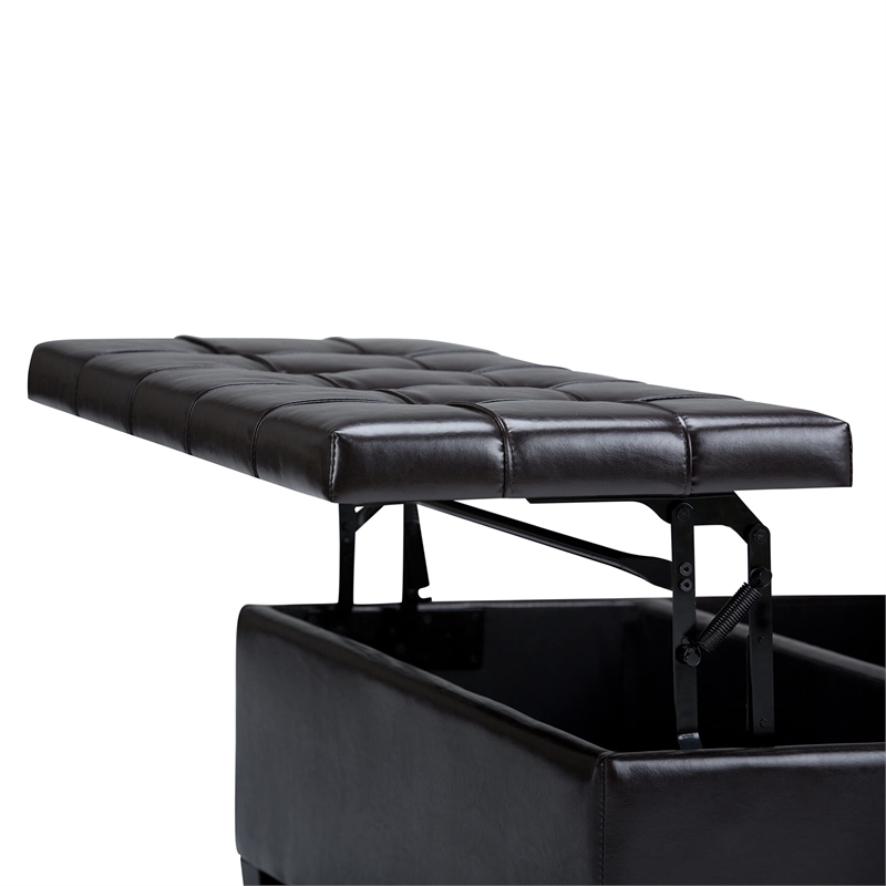 Allora Storage Coffee Table Ottoman in Tanners Brown