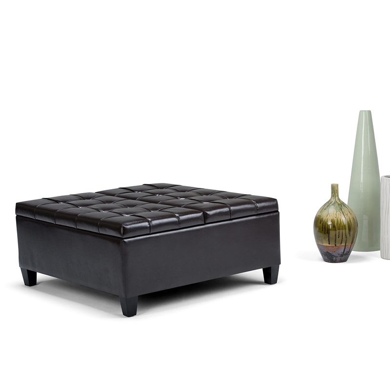 Allora Storage Coffee Table Ottoman in Tanners Brown