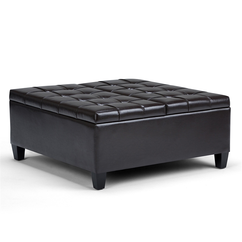Allora Storage Coffee Table Ottoman in Tanners Brown