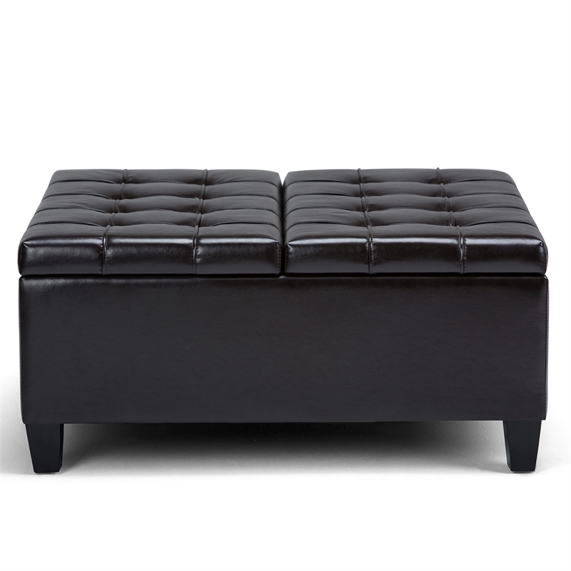 Allora Storage Coffee Table Ottoman in Tanners Brown