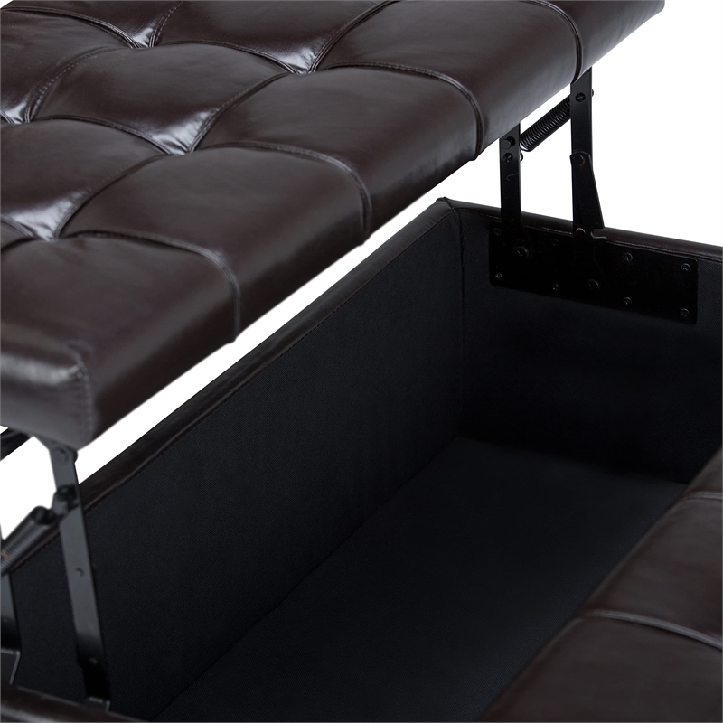 Allora Storage Coffee Table Ottoman in Tanners Brown