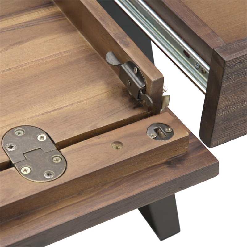 Allora Solid Acacia Wood Desk in Rustic Natural Aged Brown