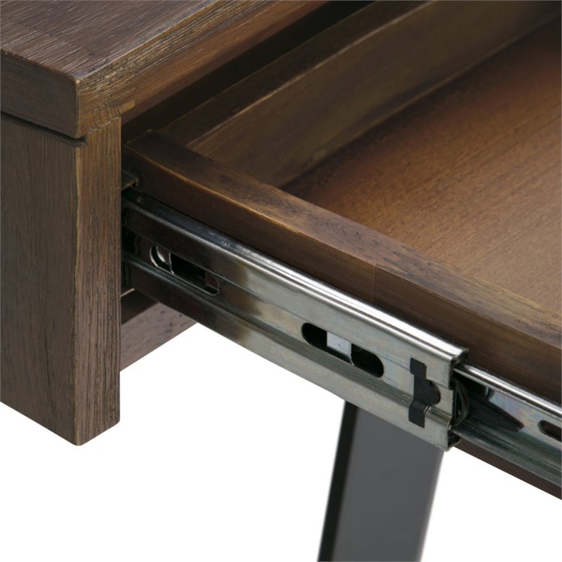 Allora Solid Acacia Wood Desk in Rustic Natural Aged Brown