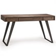 Allora Solid Acacia Wood Desk in Rustic Natural Aged Brown