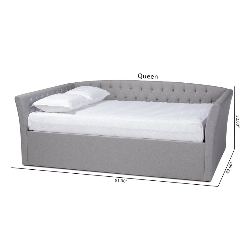 Allora Modern Fabric/MDF Wood/Engineered Wood Full Size Daybed in Gray