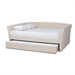 Allora Modern Fabric Upholstered Full Size Daybed with Trundle in Beige